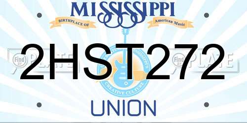 2HST272 Mississippi License Plate