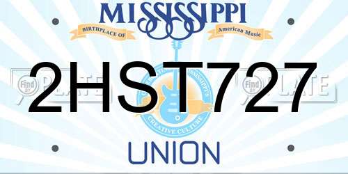 2HST727 Mississippi License Plate