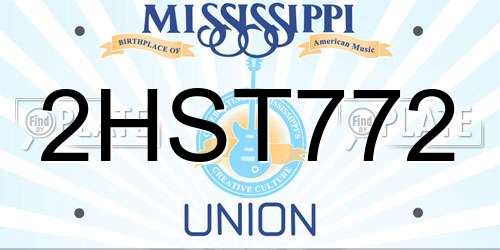 2HST772 Mississippi License Plate