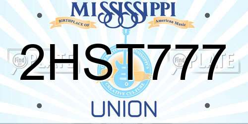 2HST777 Mississippi License Plate