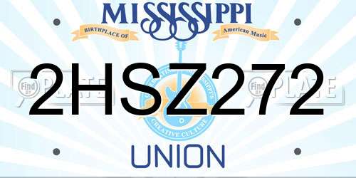 2HSZ272 Mississippi License Plate