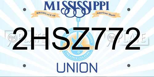 2HSZ772 Mississippi License Plate