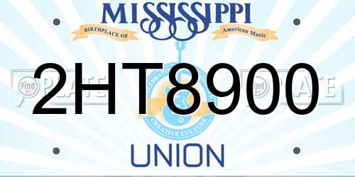 2HT8900 Mississippi License Plate