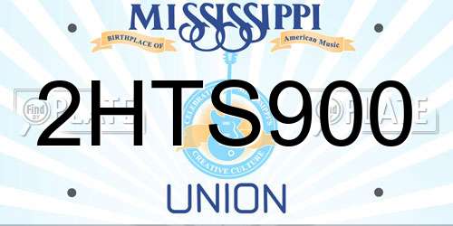 2HTS900 Mississippi License Plate