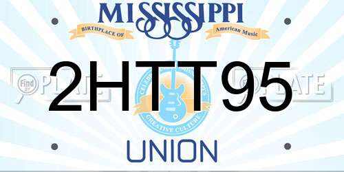 2HTT95 Mississippi License Plate