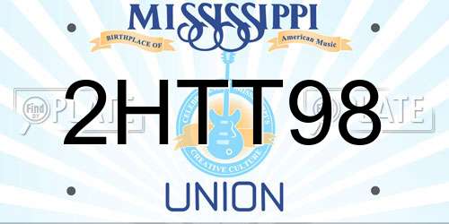 2HTT98 Mississippi License Plate
