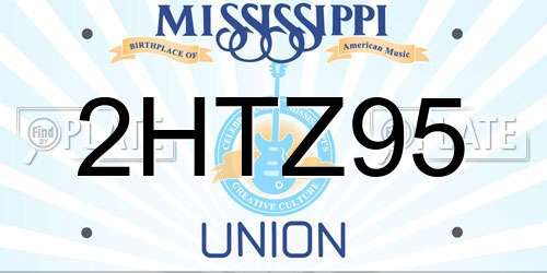 2HTZ95 Mississippi License Plate