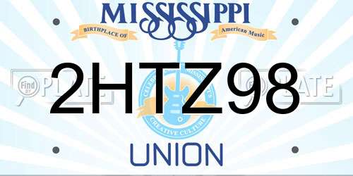 2HTZ98 Mississippi License Plate