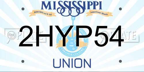 2HYP54 Mississippi License Plate
