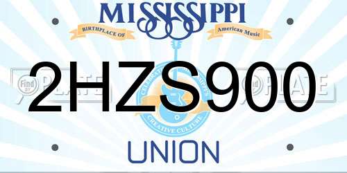 2HZS900 Mississippi License Plate