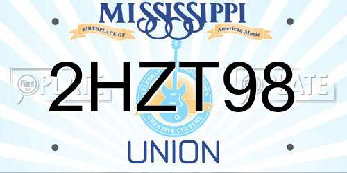 2HZT98 Mississippi License Plate