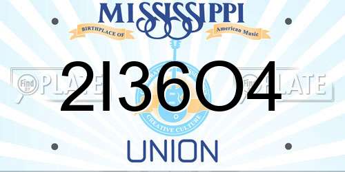 2I36O4 Mississippi License Plate