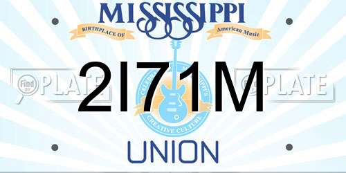 2I71M Mississippi License Plate