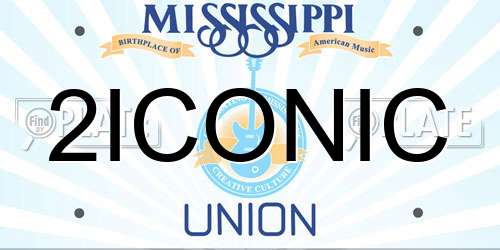 2ICONIC Mississippi License Plate