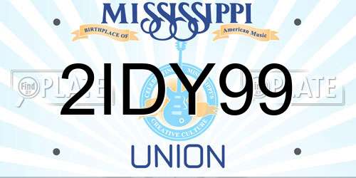 2IDY99 Mississippi License Plate