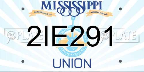 2IE291 Mississippi License Plate