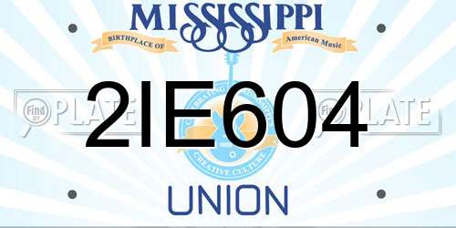 2IE604 Mississippi License Plate