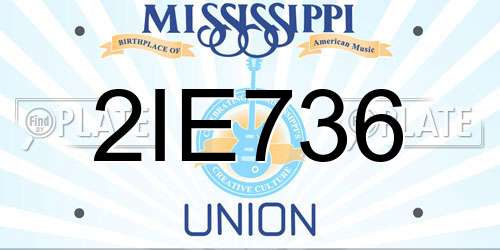 2IE736 Mississippi License Plate