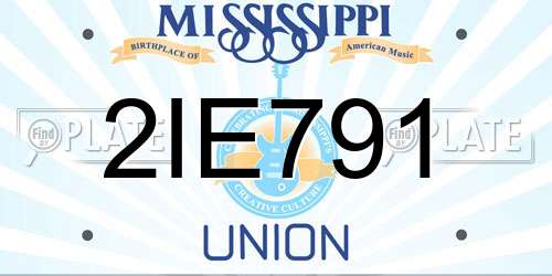 2IE791 Mississippi License Plate
