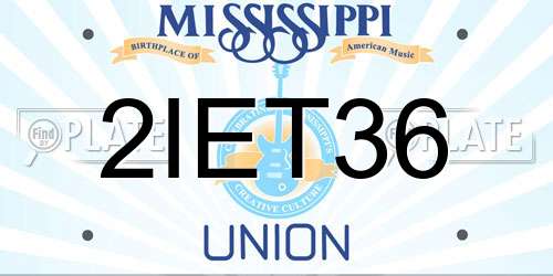 2IET36 Mississippi License Plate