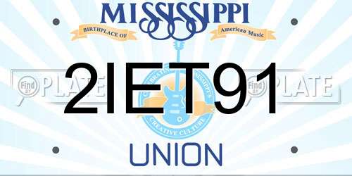 2IET91 Mississippi License Plate