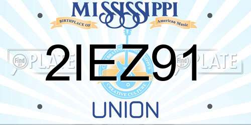 2IEZ91 Mississippi License Plate
