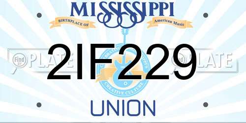 2IF229 Mississippi License Plate