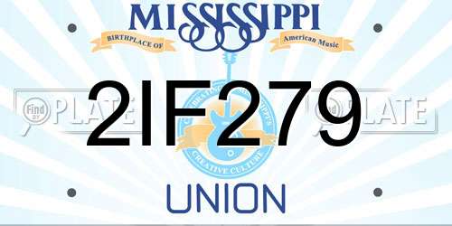 2IF279 Mississippi License Plate
