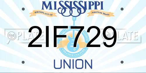 2IF729 Mississippi License Plate