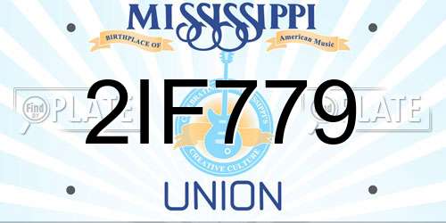 2IF779 Mississippi License Plate