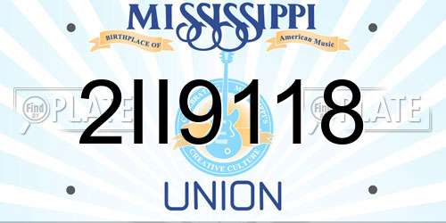2II9118 Mississippi License Plate
