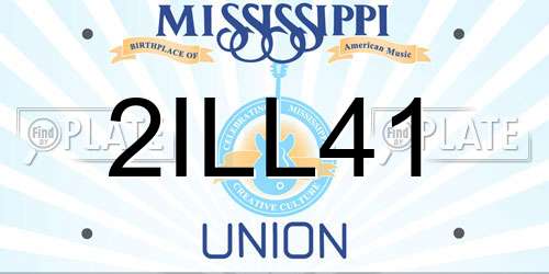 2ILL41 Mississippi License Plate