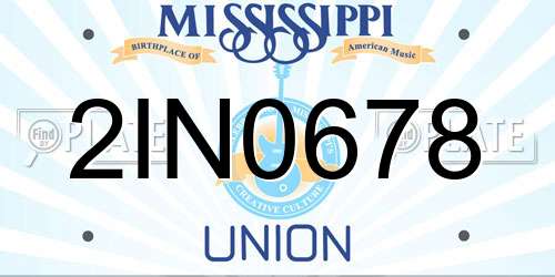 2IN0678 Mississippi License Plate
