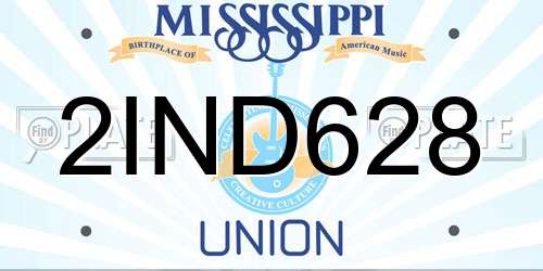 2IND628 Mississippi License Plate