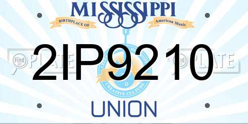 2IP9210 Mississippi License Plate