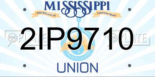 2IP9710 Mississippi License Plate