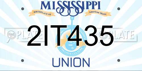 2IT435 Mississippi License Plate