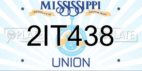 2IT438 Mississippi License Plate
