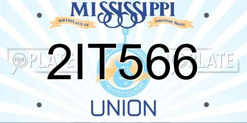 2IT566 Mississippi License Plate