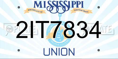 2IT7834 Mississippi License Plate