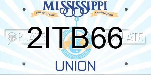 2ITB66 Mississippi License Plate