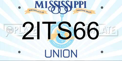 2ITS66 Mississippi License Plate