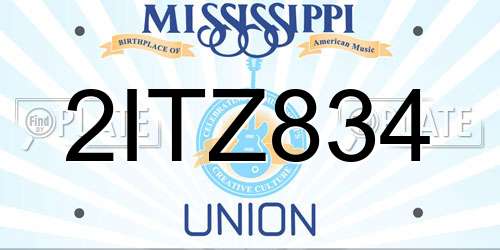 2ITZ834 Mississippi License Plate