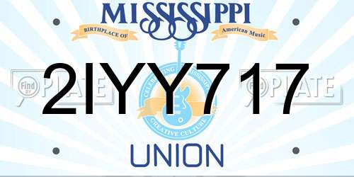 2IYY717 Mississippi License Plate