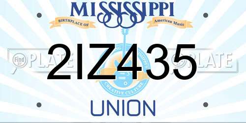 2IZ435 Mississippi License Plate