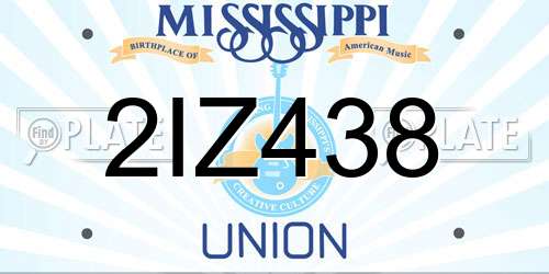 2IZ438 Mississippi License Plate