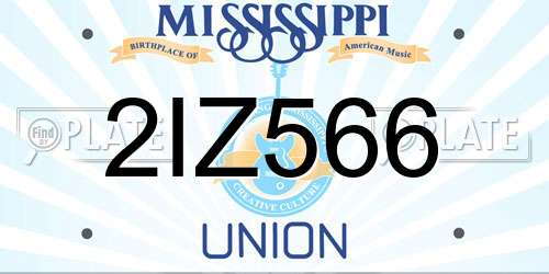 2IZ566 Mississippi License Plate