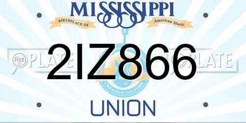 2IZ866 Mississippi License Plate