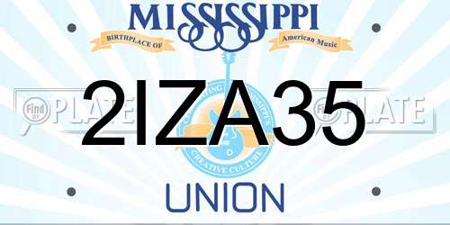 2IZA35 Mississippi License Plate