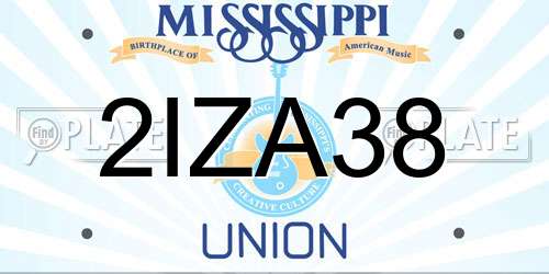 2IZA38 Mississippi License Plate